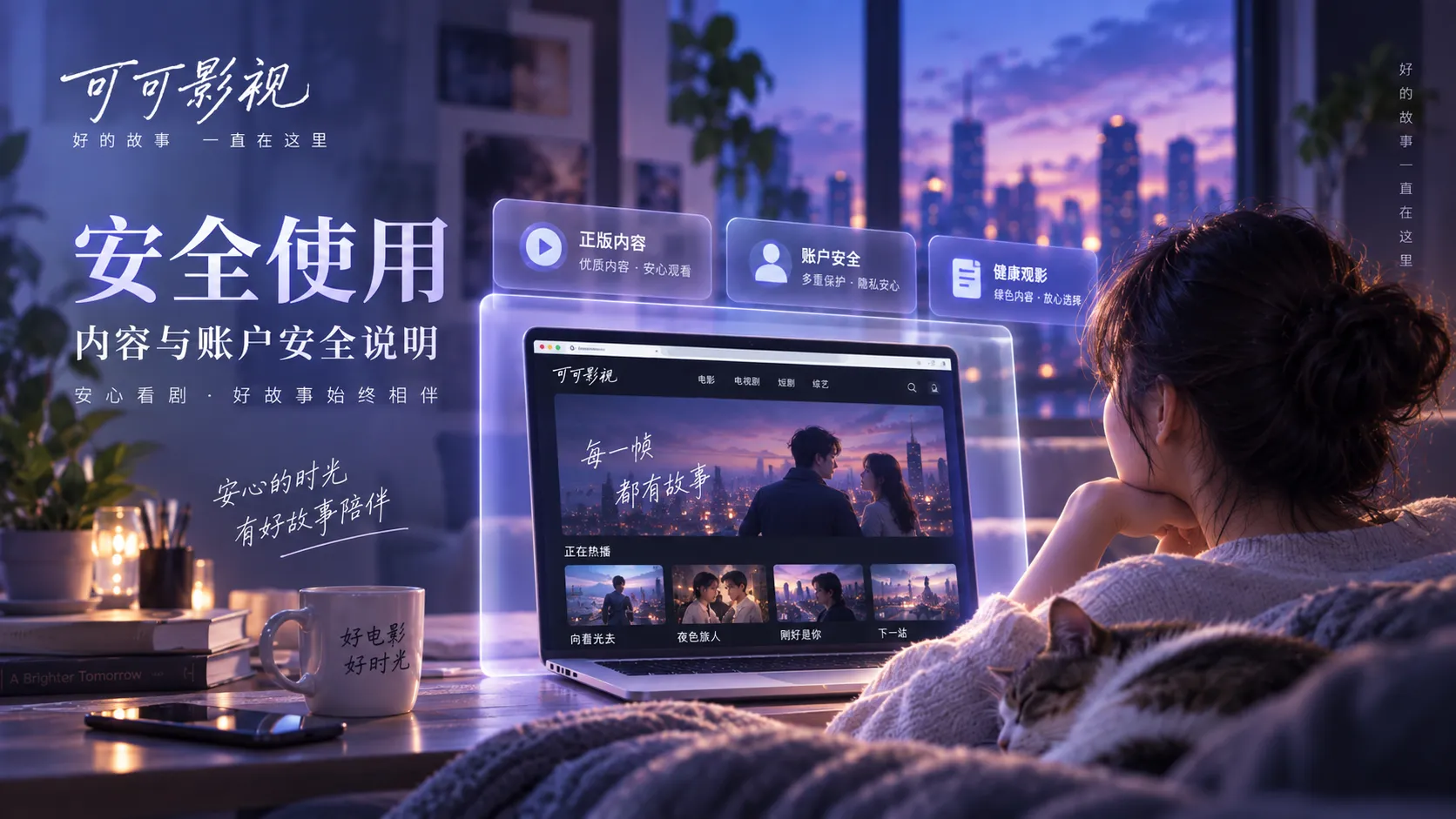 北窗灯火家庭电影夜间窗景